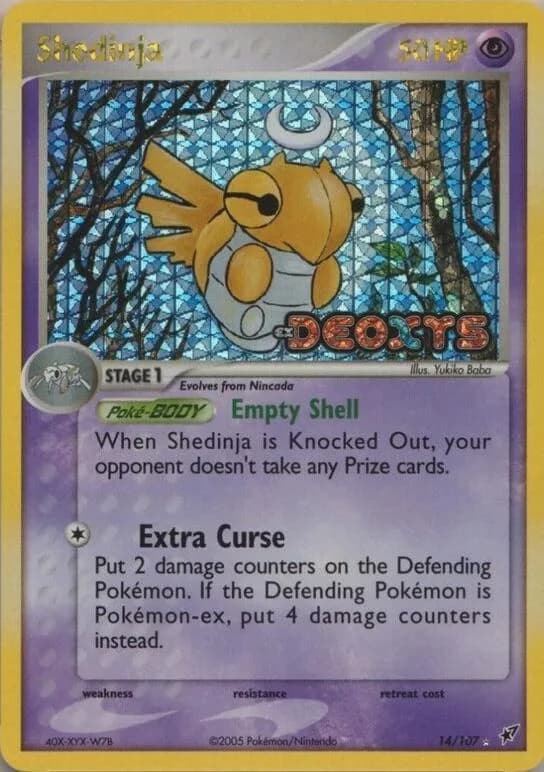Shedinja reverse holo card front, EX Deoxys 14/107