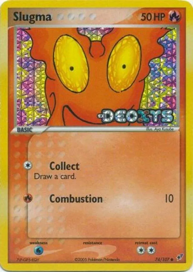 Slugma reverse holo card front, EX Deoxys 74/107