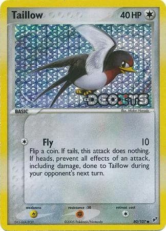 Taillow reverse holo card front, EX Deoxys 80/107