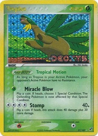 Tropius reverse holo card front, EX Deoxys 27/107