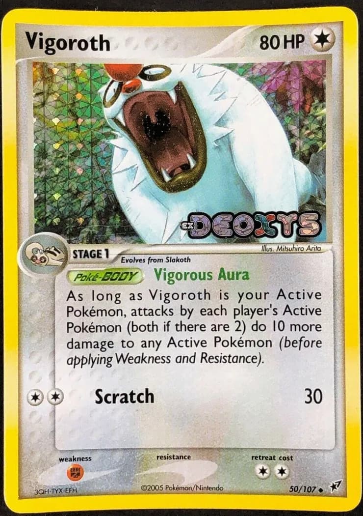 Vigoroth reverse holo card front, EX Deoxys 50/107