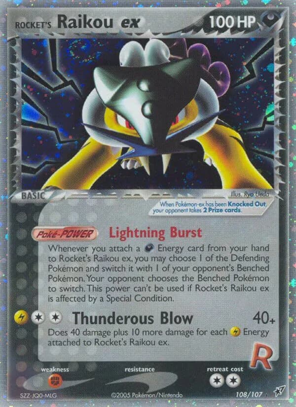 Rocket's Raikou ex card front, EX Deoxys 108/107