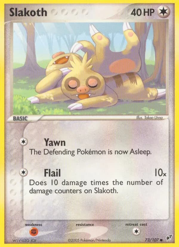 Slakoth card front, EX Deoxys 73/107