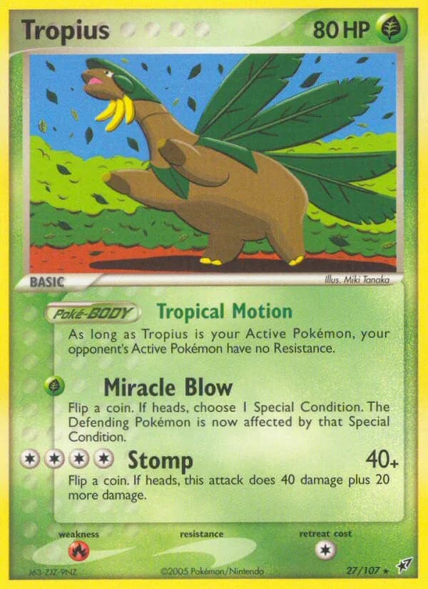 Tropius card front, EX Deoxys 27/107