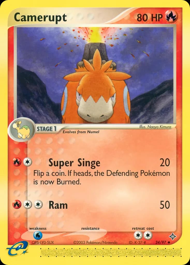 Camerupt card front, EX Dragon 24/97