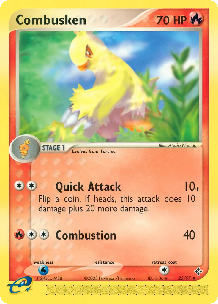 Combusken card front, EX Dragon 25/97