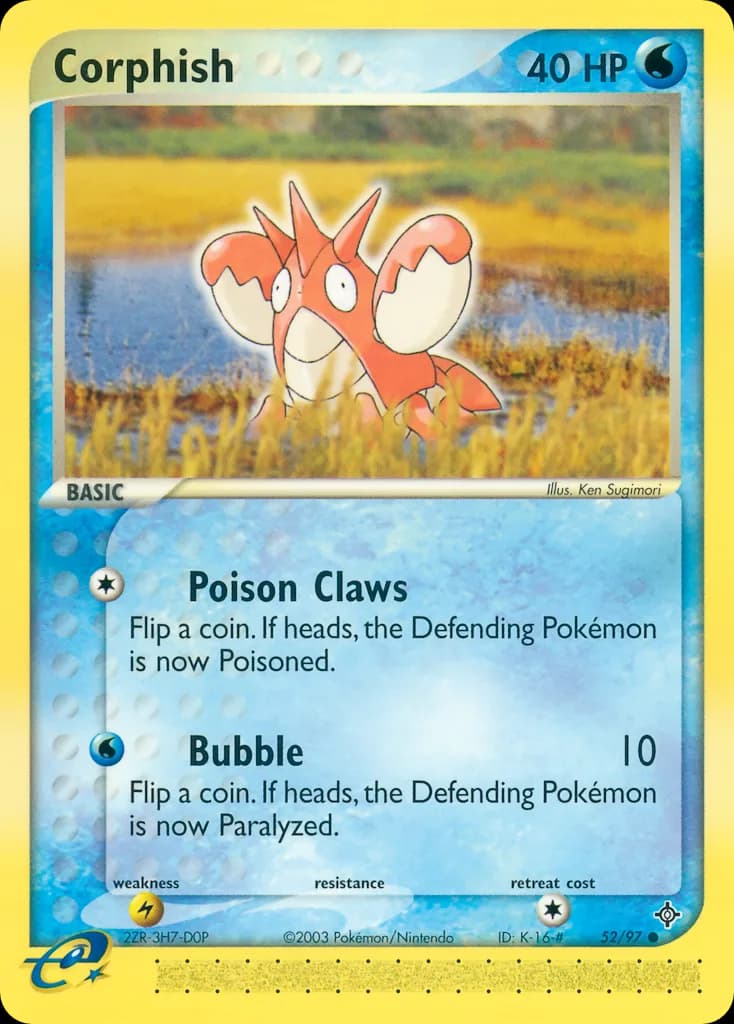 Corphish card front, EX Dragon 52/97
