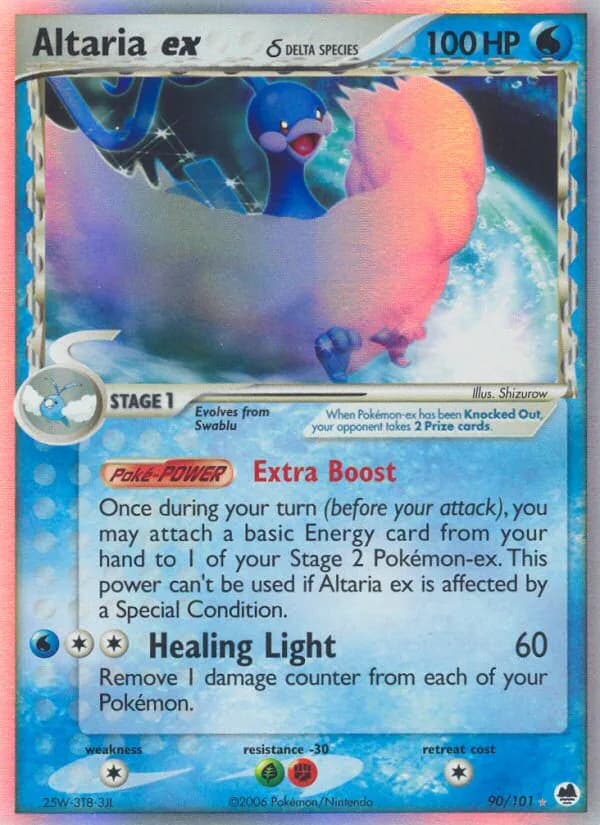 Altaria ex δ card front, EX Dragon Frontiers 90/101