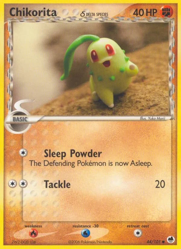 Chikorita δ card front, EX Dragon Frontiers 44/101