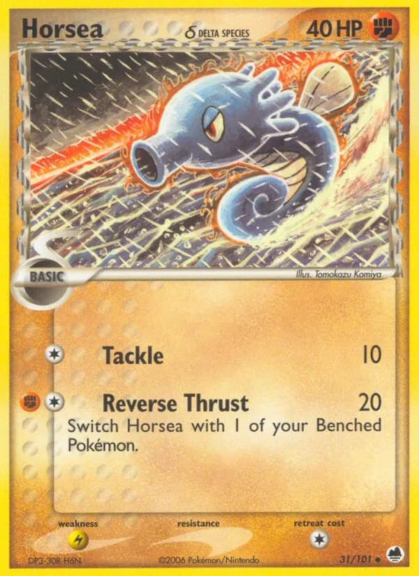 Horsea δ card front, EX Dragon Frontiers 31/101
