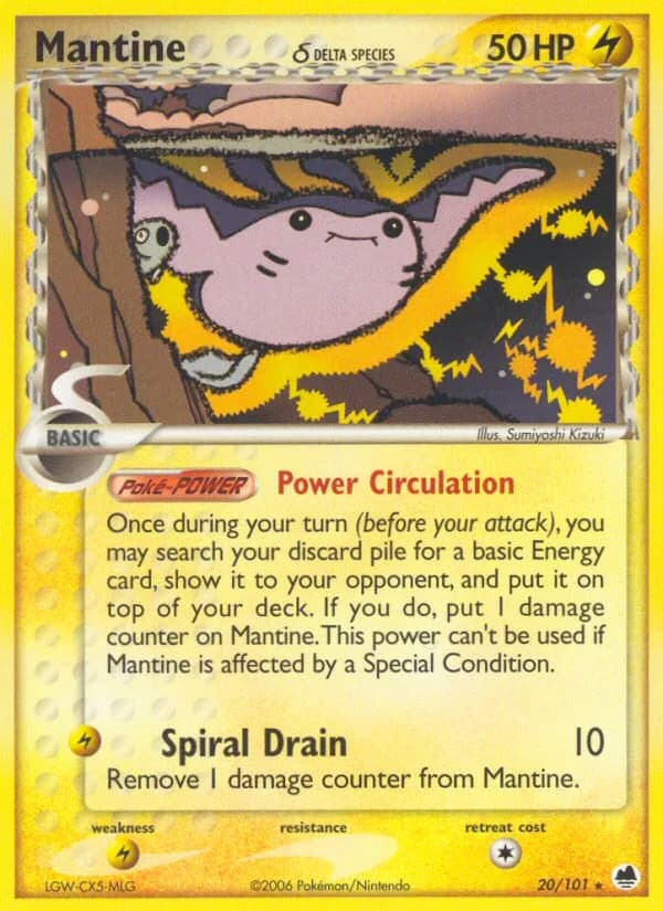 Mantine δ card front, EX Dragon Frontiers 20/101