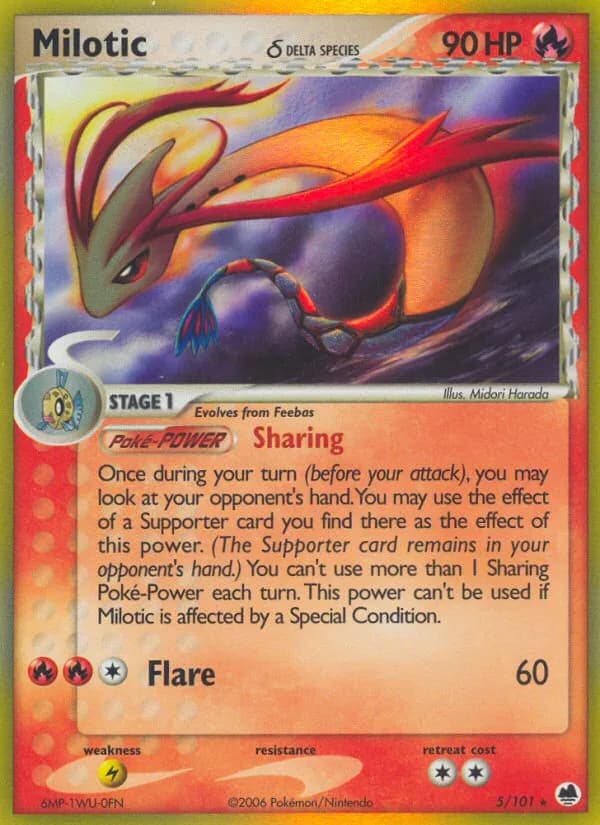 Milotic δ card front, EX Dragon Frontiers 5/101