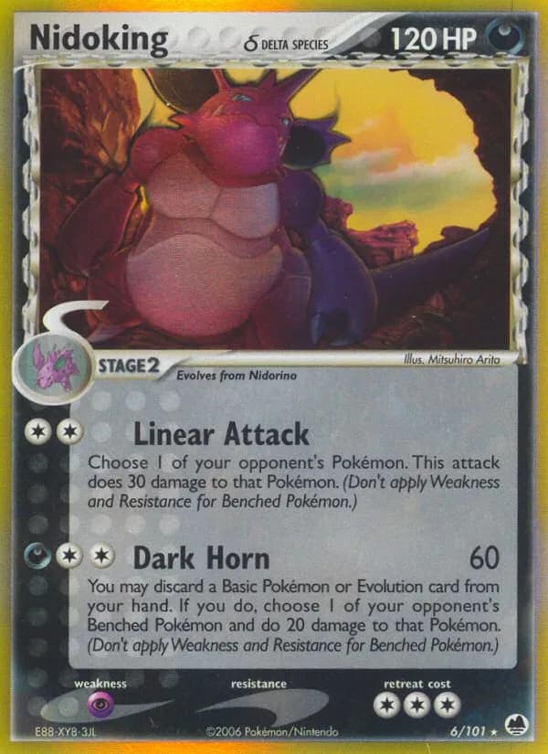 Nidoking δ card front, EX Dragon Frontiers 6/101