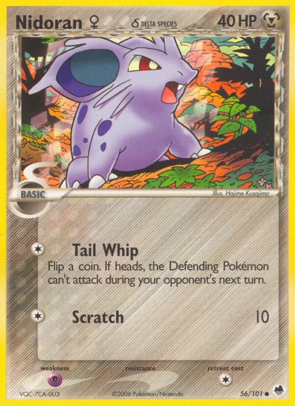Nidoran ♀ δ card front, EX Dragon Frontiers 56/101