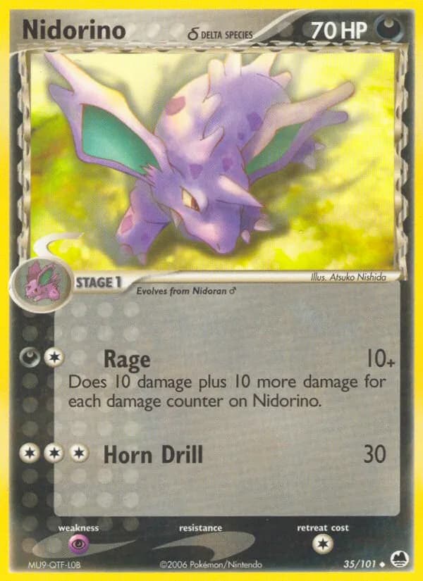 Nidorino δ card front, EX Dragon Frontiers 35/101