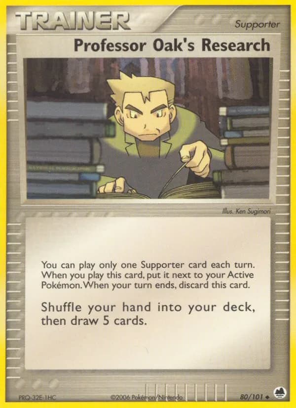Professor Oak's Research card front, EX Dragon Frontiers 80/101