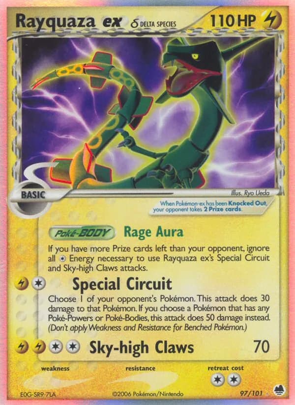 Rayquaza ex δ card front, EX Dragon Frontiers 97/101
