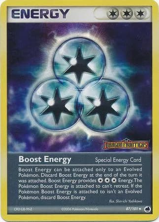 Boost Energy reverse holo card front, EX Dragon Frontiers 87/101