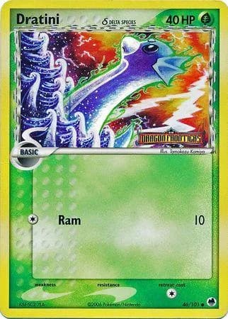 Dratini δ reverse holo card front, EX Dragon Frontiers 46/101