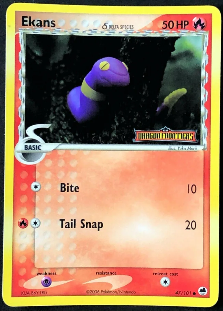 Ekans δ reverse holo card front, EX Dragon Frontiers 47/101