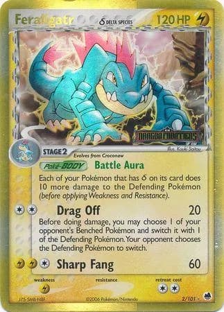 Feraligatr δ reverse holo card front, EX Dragon Frontiers 2/101