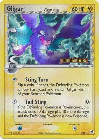 Gligar δ reverse holo card front, EX Dragon Frontiers 16/101