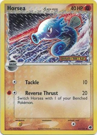 Horsea δ reverse holo card front, EX Dragon Frontiers 31/101