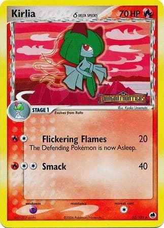 Kirlia δ reverse holo card front, EX Dragon Frontiers 33/101