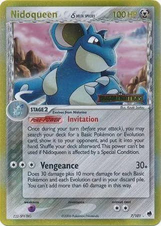 Nidoqueen δ reverse holo card front, EX Dragon Frontiers 7/101