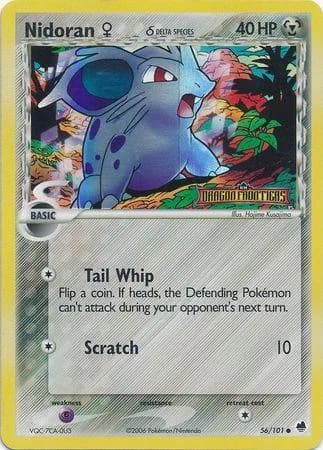 Nidoran ♀ δ reverse holo card front, EX Dragon Frontiers 56/101