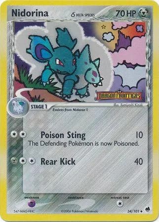 Nidorina δ reverse holo card front, EX Dragon Frontiers 34/101