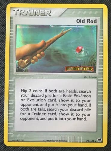 Old Rod reverse holo card front, EX Dragon Frontiers 78/101