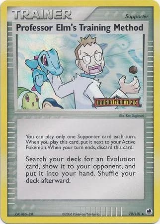 Professor Elm's Training Method reverse holo card front, EX Dragon Frontiers 79/101