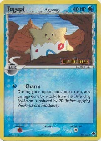 Togepi δ reverse holo card front, EX Dragon Frontiers 41/101