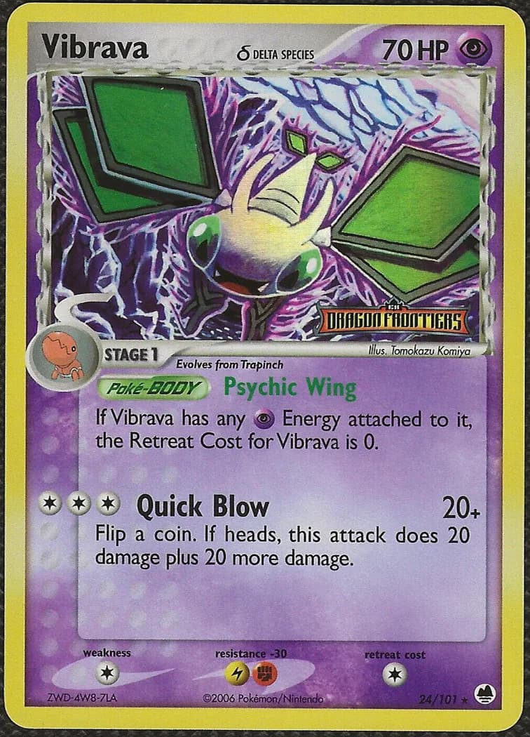 Vibrava δ reverse holo card front, EX Dragon Frontiers 24/101