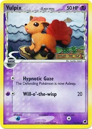 Vulpix δ reverse holo card front, EX Dragon Frontiers 70/101