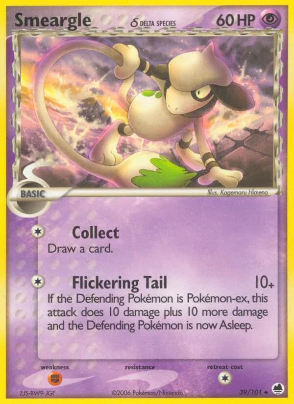 Smeargle δ card front, EX Dragon Frontiers 39/101
