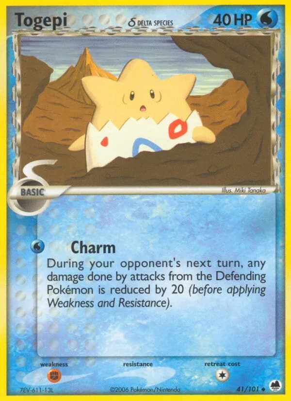 Togepi δ card front, EX Dragon Frontiers 41/101