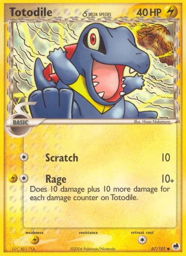 Totodile δ card front, EX Dragon Frontiers 67/101