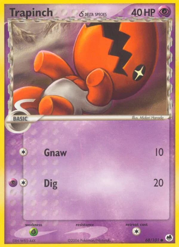 Trapinch δ card front, EX Dragon Frontiers 68/101