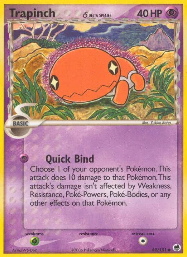 Trapinch δ card front, EX Dragon Frontiers 69/101