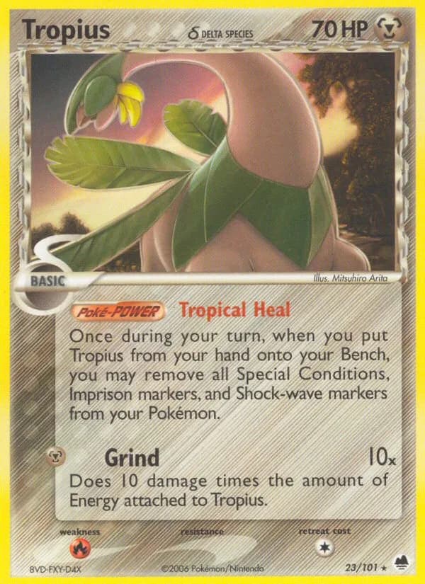 Tropius δ card front, EX Dragon Frontiers 23/101
