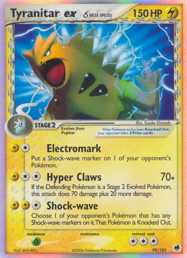 Tyranitar ex δ card front, EX Dragon Frontiers 99/101