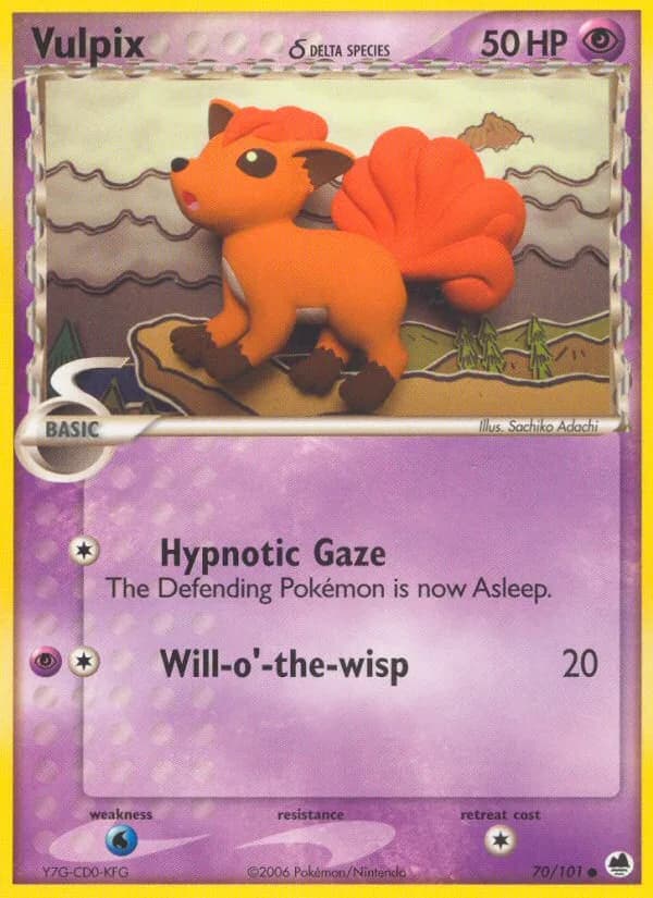 Vulpix δ card front, EX Dragon Frontiers 70/101