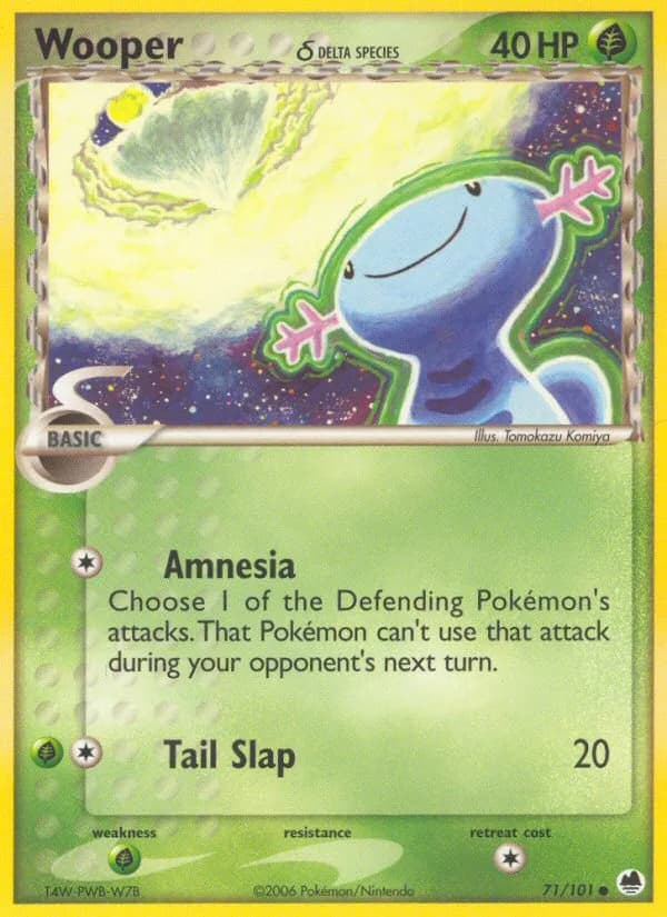 Wooper δ card front, EX Dragon Frontiers 71/101