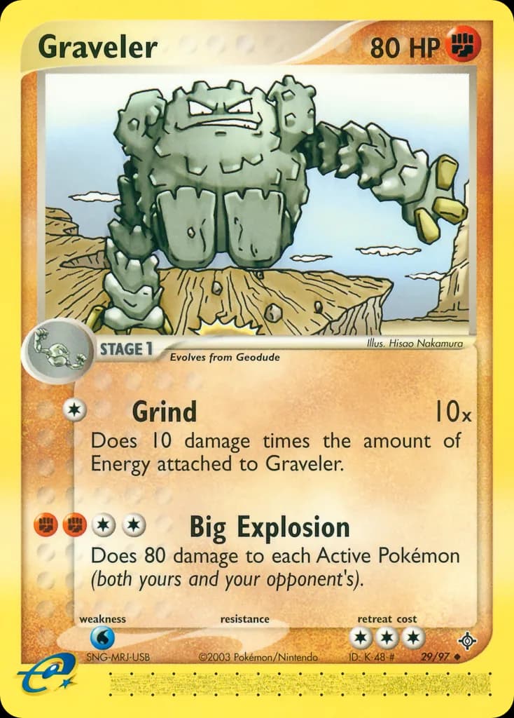 Graveler card front, EX Dragon 29/97