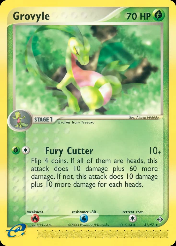 Grovyle card front, EX Dragon 31/97