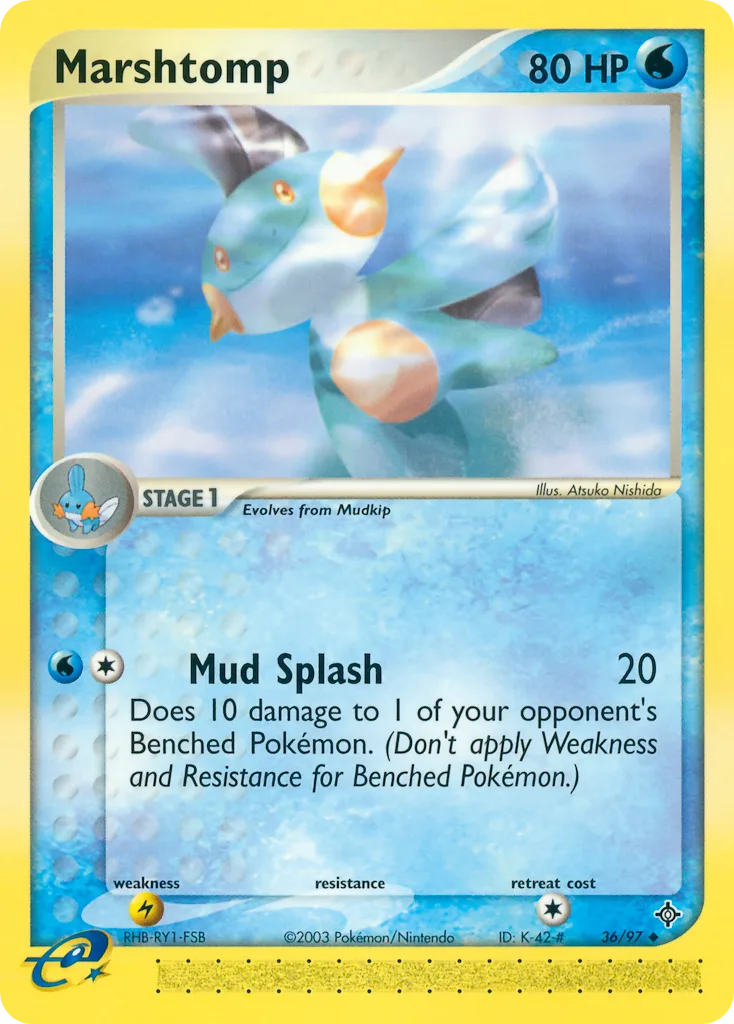 Marshtomp card front, EX Dragon 36/97