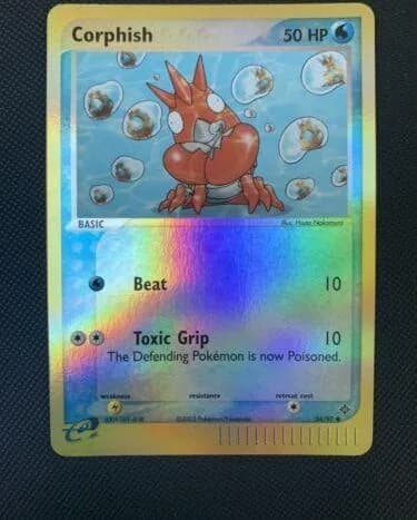Corphish reverse holo card front, EX Dragon 54/97
