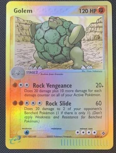 Golem reverse holo card front, EX Dragon 5/97